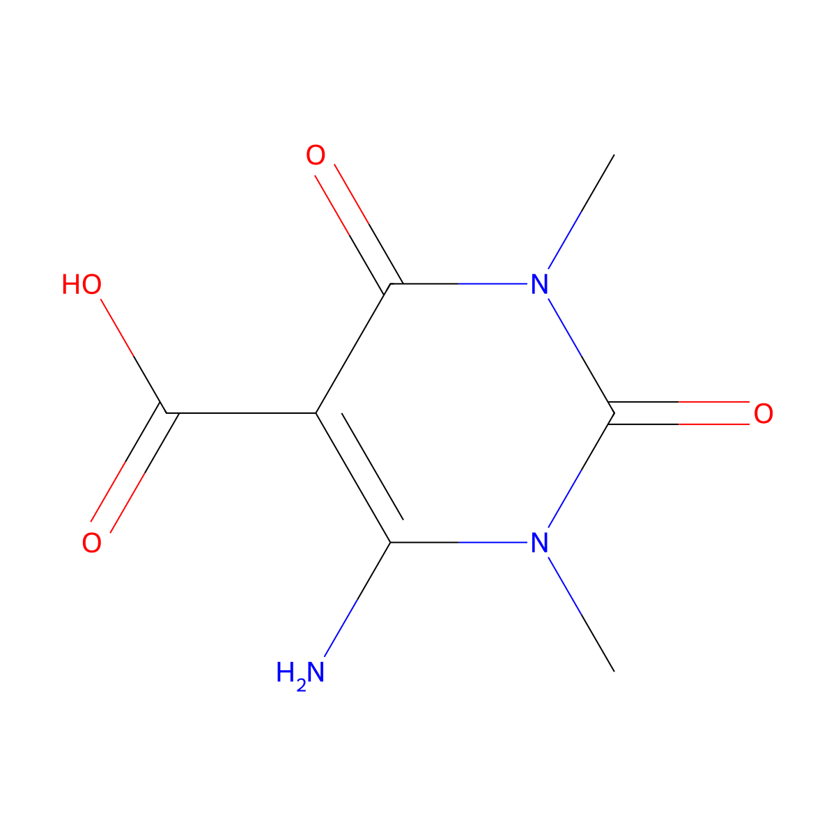 6-Amino-1,3-dimethyl-2,4-dioxo-1,2,3,4-tetrahydropyrimidine-5-carboxylic acid molecular structure, CAS 773870-74-9