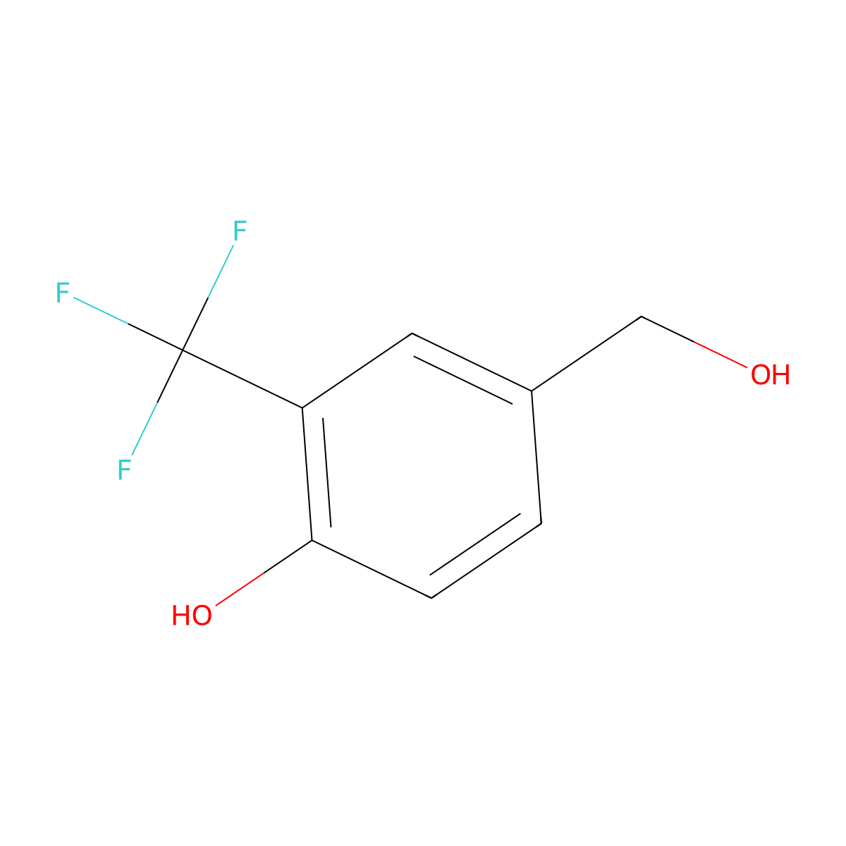 4-(Hydroxymethyl)-2-(trifluoromethyl)phenol molecular structure, CAS 773871-37-7