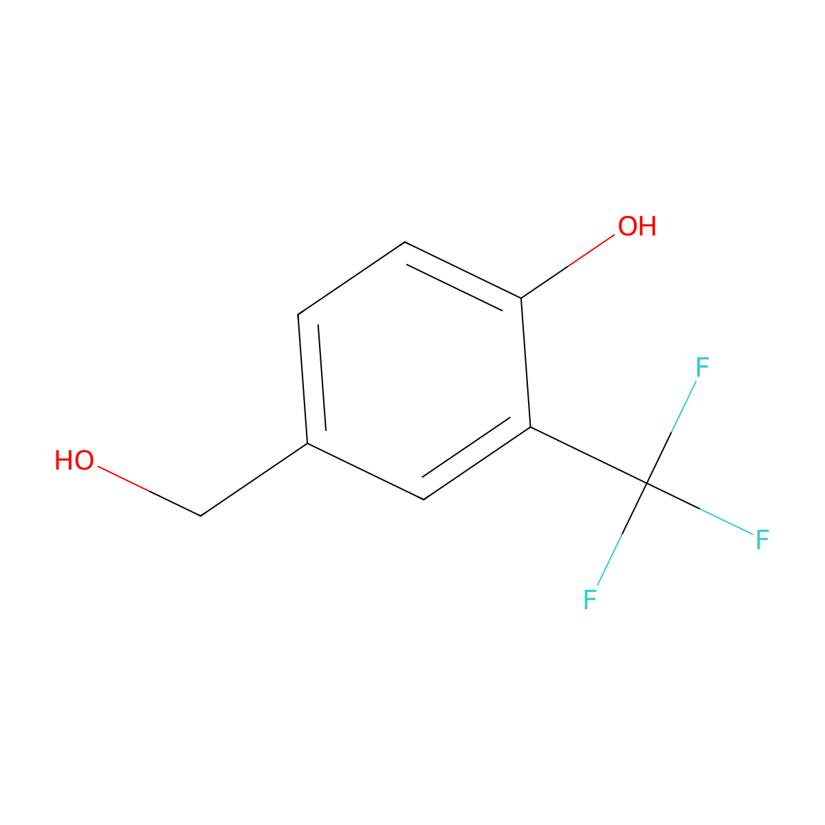 4-(Hydroxymethyl)-2-(trifluoromethyl)phenol molecular structure, CAS 773871-37-7