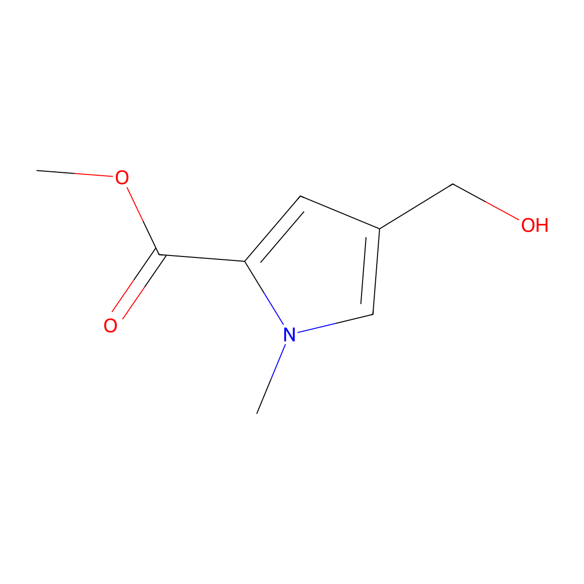 Methyl 4-(hydroxymethyl)-1-methyl-1H-pyrrole-2-carboxylate molecular structure, CAS 773871-57-1