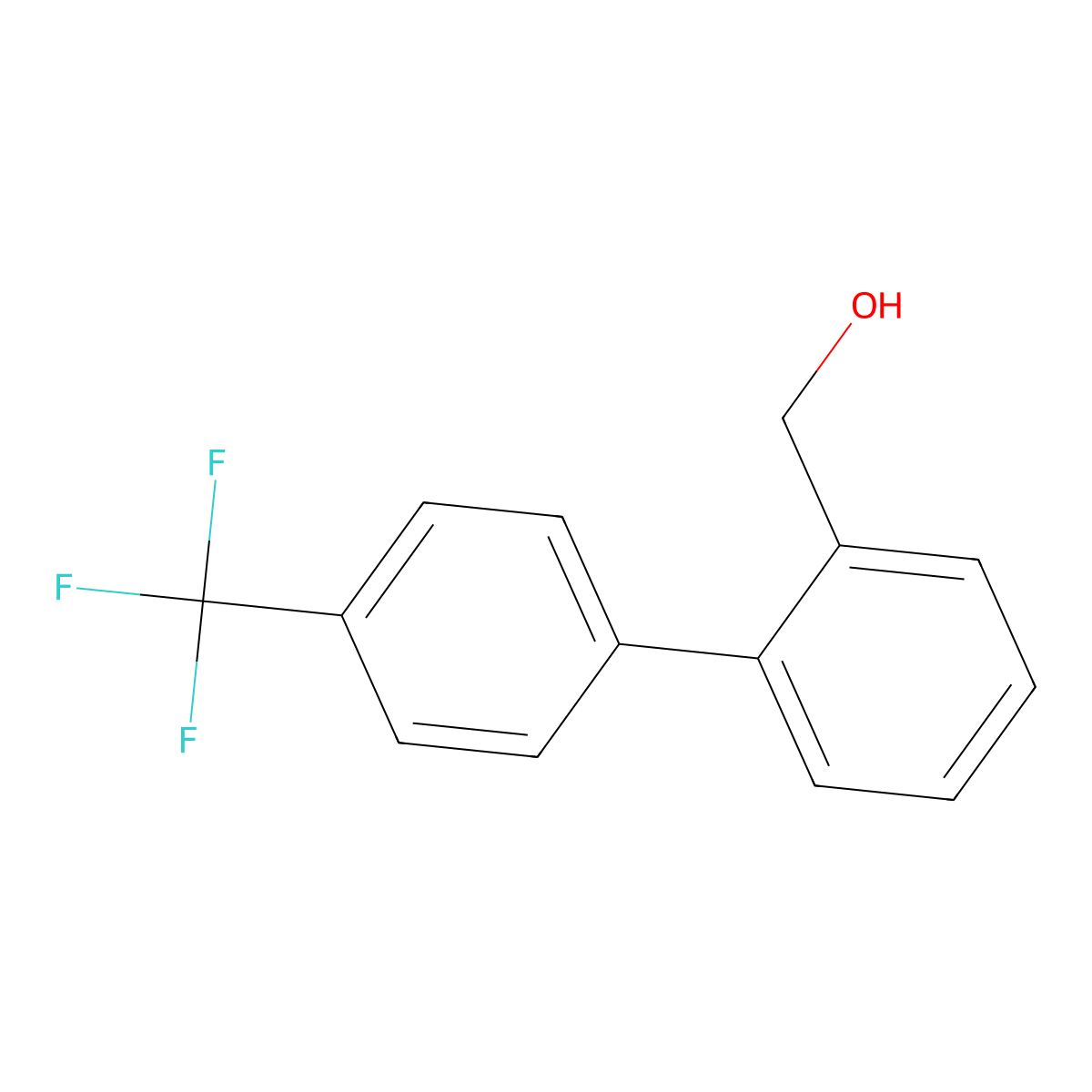 (4'-Trifluoromethyl-biphenyl-2-yl)-methanol molecular structure, CAS 773871-77-5