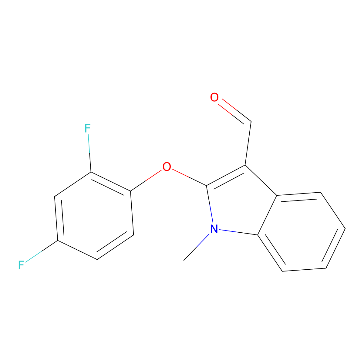 2-(2,4-difluorophenoxy)-1-methyl-1H-indole-3-carbaldehyde molecular structure, CAS 773872-28-9