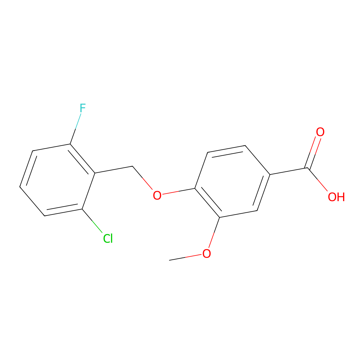 4-[(2-Chloro-6-fluorobenzyl)oxy]-3-methoxybenzoic acid molecular structure, CAS 773872-82-5