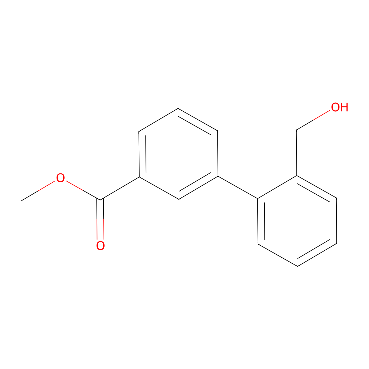 2'-Hydroxymethyl-biphenyl-3-carboxylic acid methyl ester molecular structure, CAS 773872-89-2