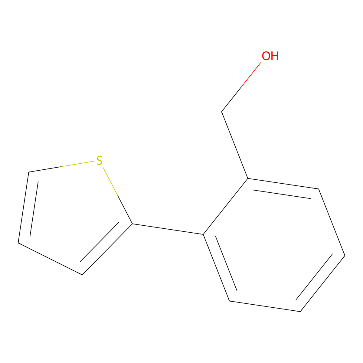 (2-(Thiophen-2-yl)phenyl)methanol molecular structure, CAS 773872-97-2