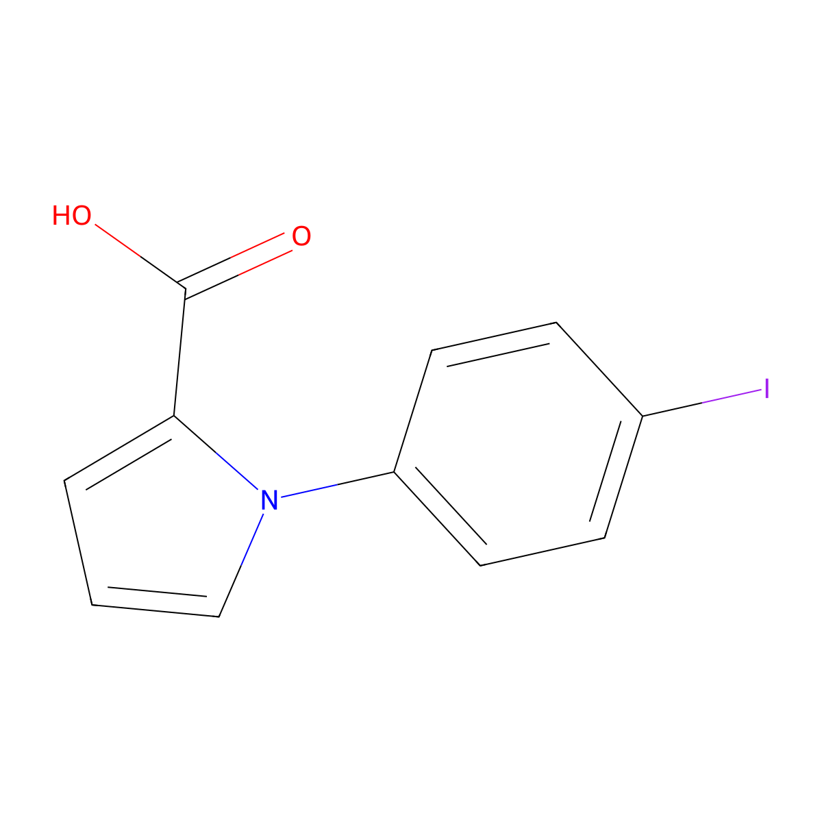 1-(4-iodophenyl)-1H-pyrrole-2-carboxylic acid molecular structure, CAS 773873-02-2