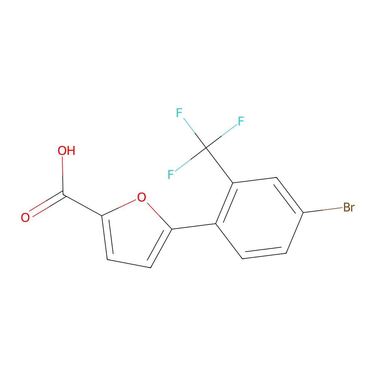 5-[4-Bromo-2-(trifluoromethyl)phenyl]furan-2-carboxylic acid molecular structure, CAS 773873-12-4