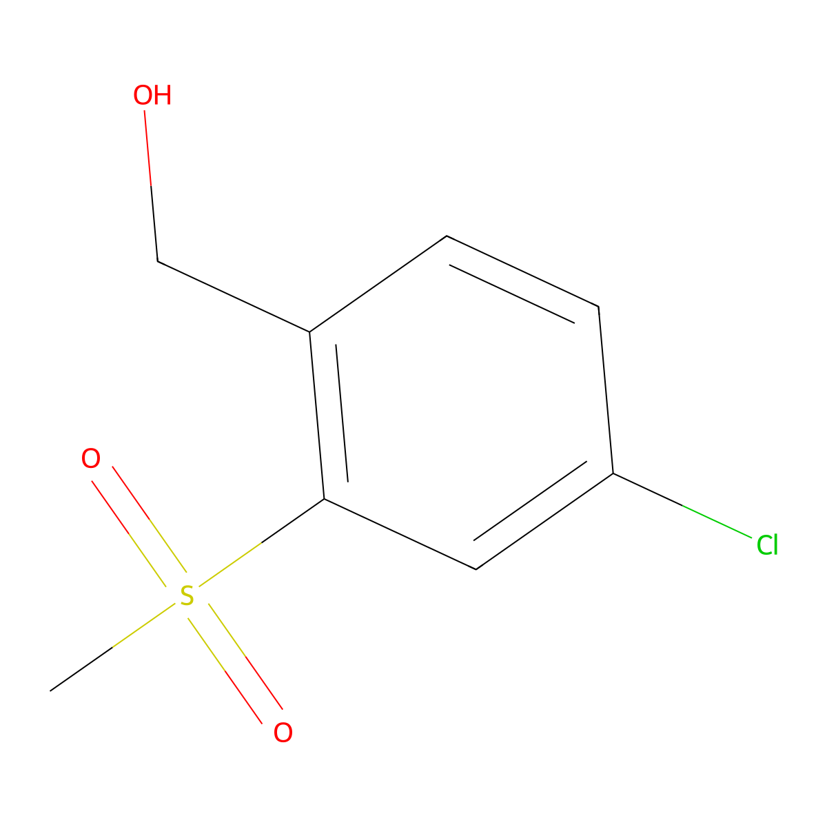 4-Chloro-2-(methylsulfonyl)benzenemethanol molecular structure, CAS 773873-25-9