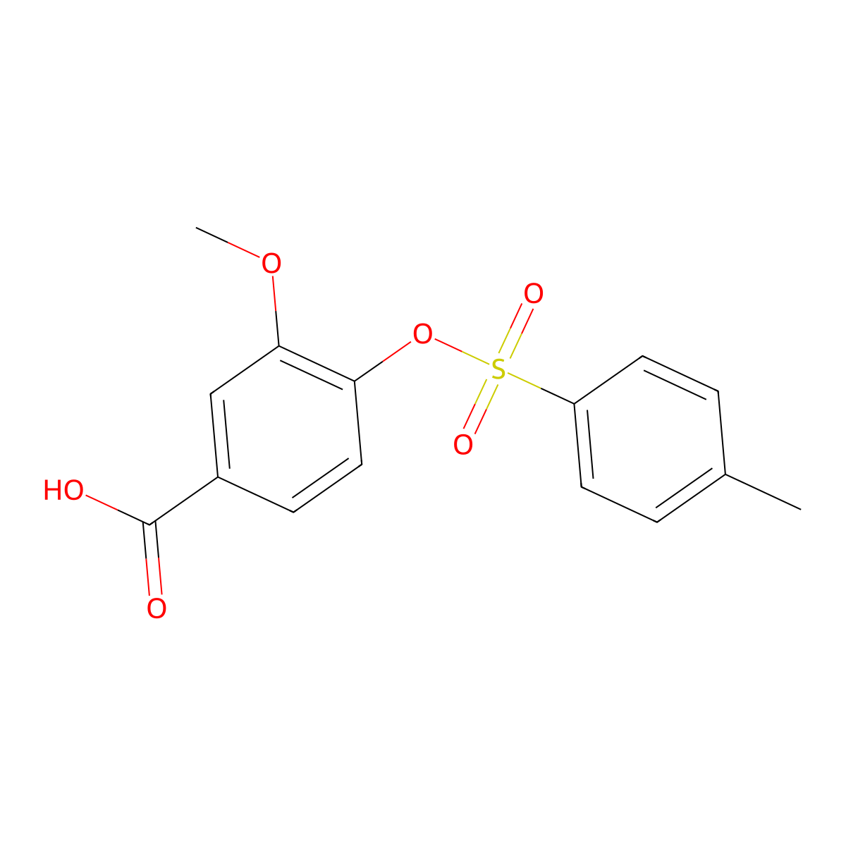3-Methoxy-4-[(4-methylbenzenesulfonyl)oxy]benzoic acid molecular structure, CAS 773873-32-8