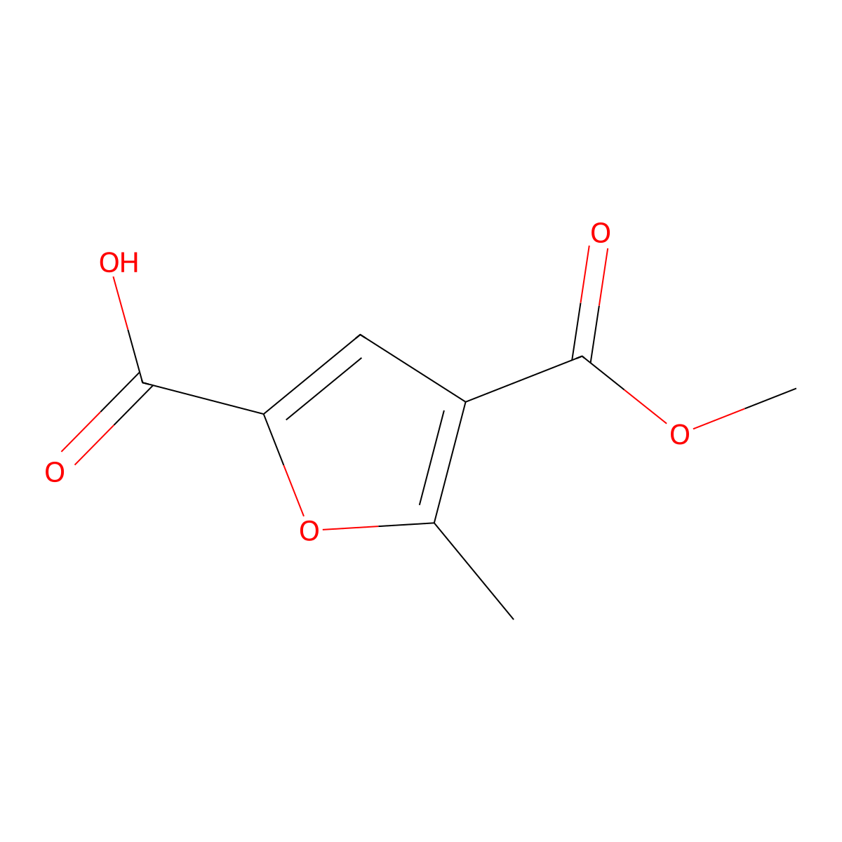 4-(Methoxycarbonyl)-5-methylfuran-2-carboxylic acid molecular structure, CAS 773873-41-9