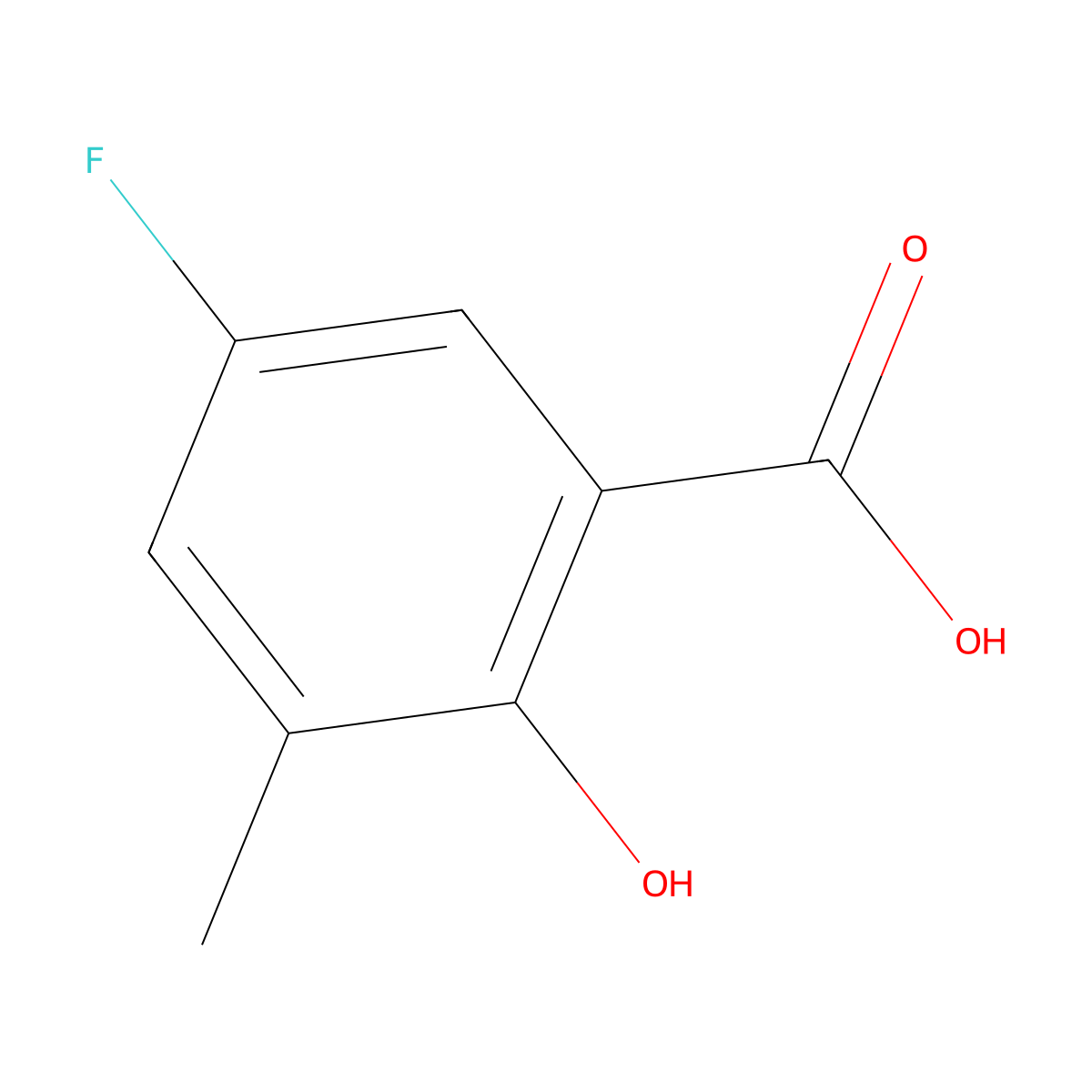5-Fluoro-2-hydroxy-3-methylbenzoic acid molecular structure, CAS 773873-49-7