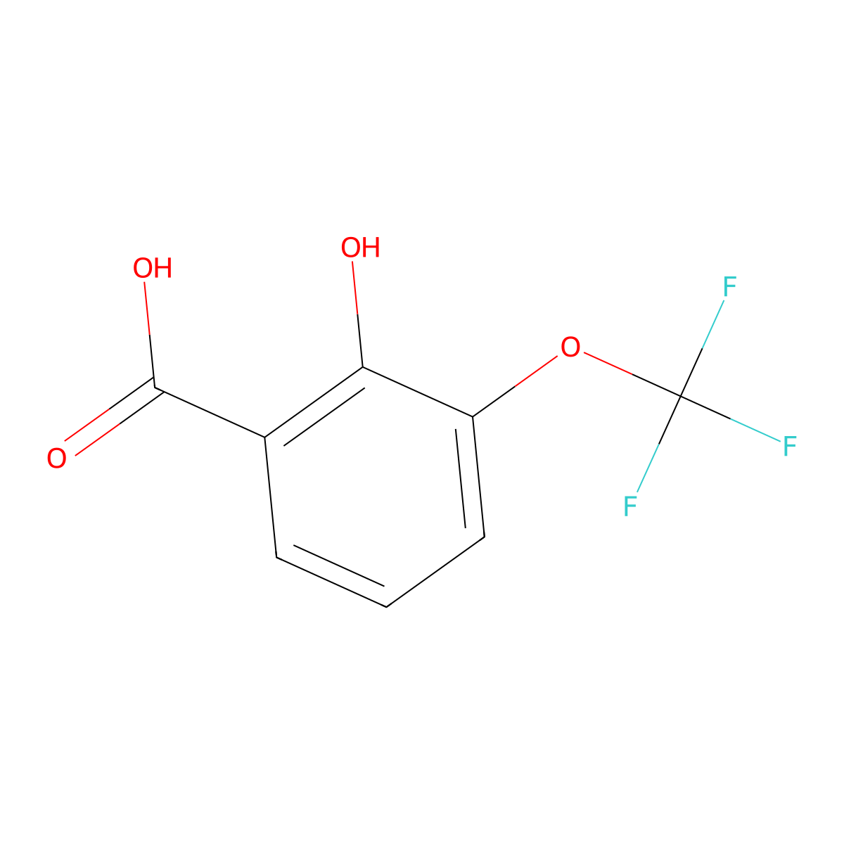 2-Hydroxy-3-(trifluoromethoxy)benzoic acid molecular structure, CAS 773873-50-0