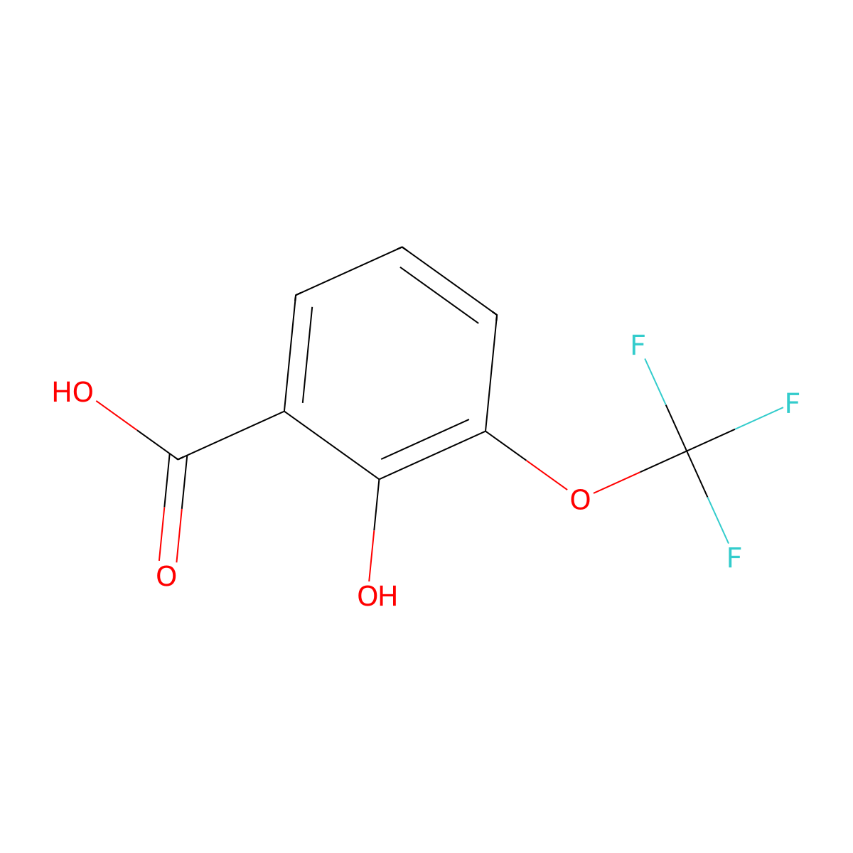 2-Hydroxy-3-(trifluoromethoxy)benzoic acid molecular structure, CAS 773873-50-0