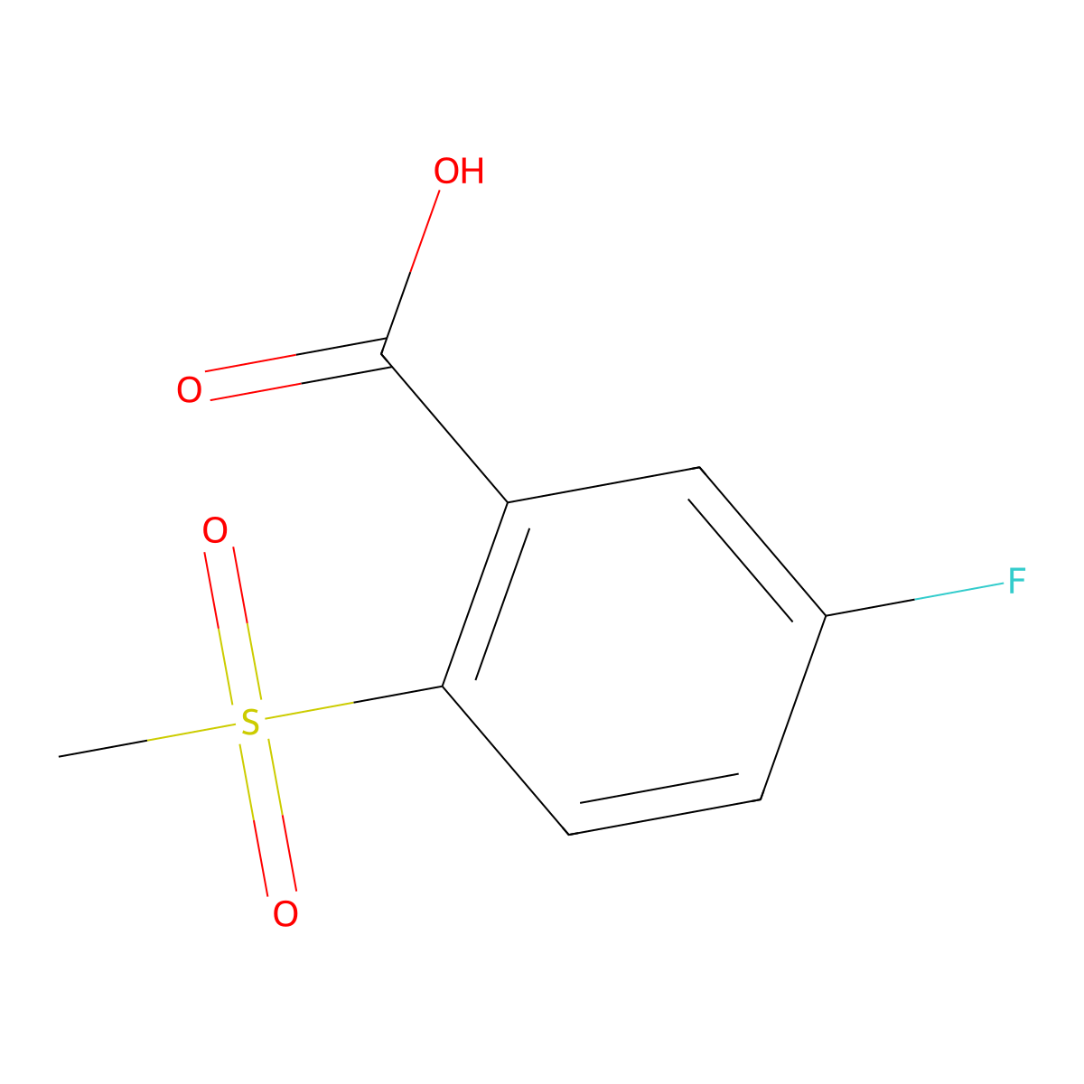 5-Fluoro-2-(methylsulfonyl)benzoic acid molecular structure, CAS 773873-55-5