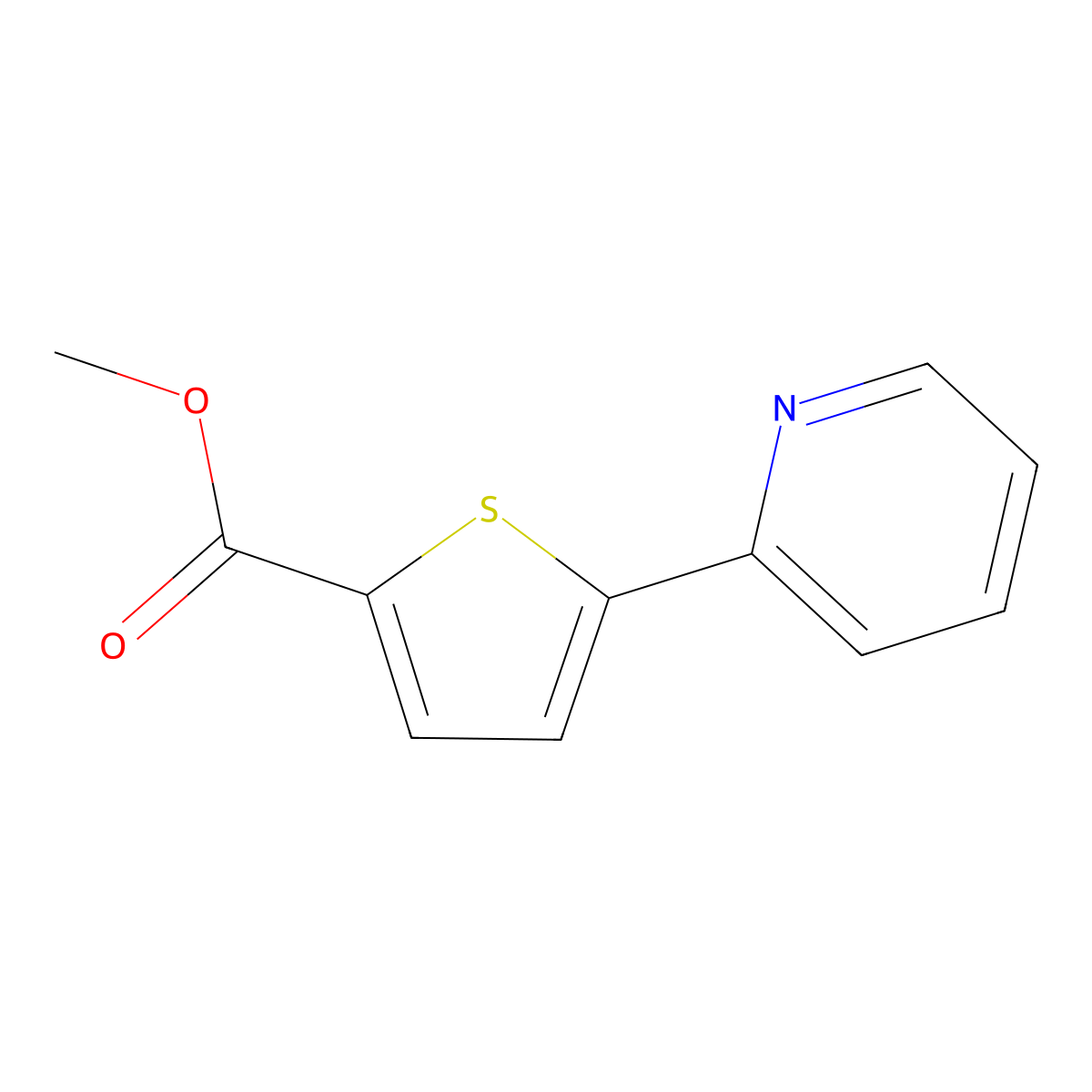 Methyl 5-(2-pyridyl)thiophene-2-carboxylate molecular structure, CAS 773873-74-8