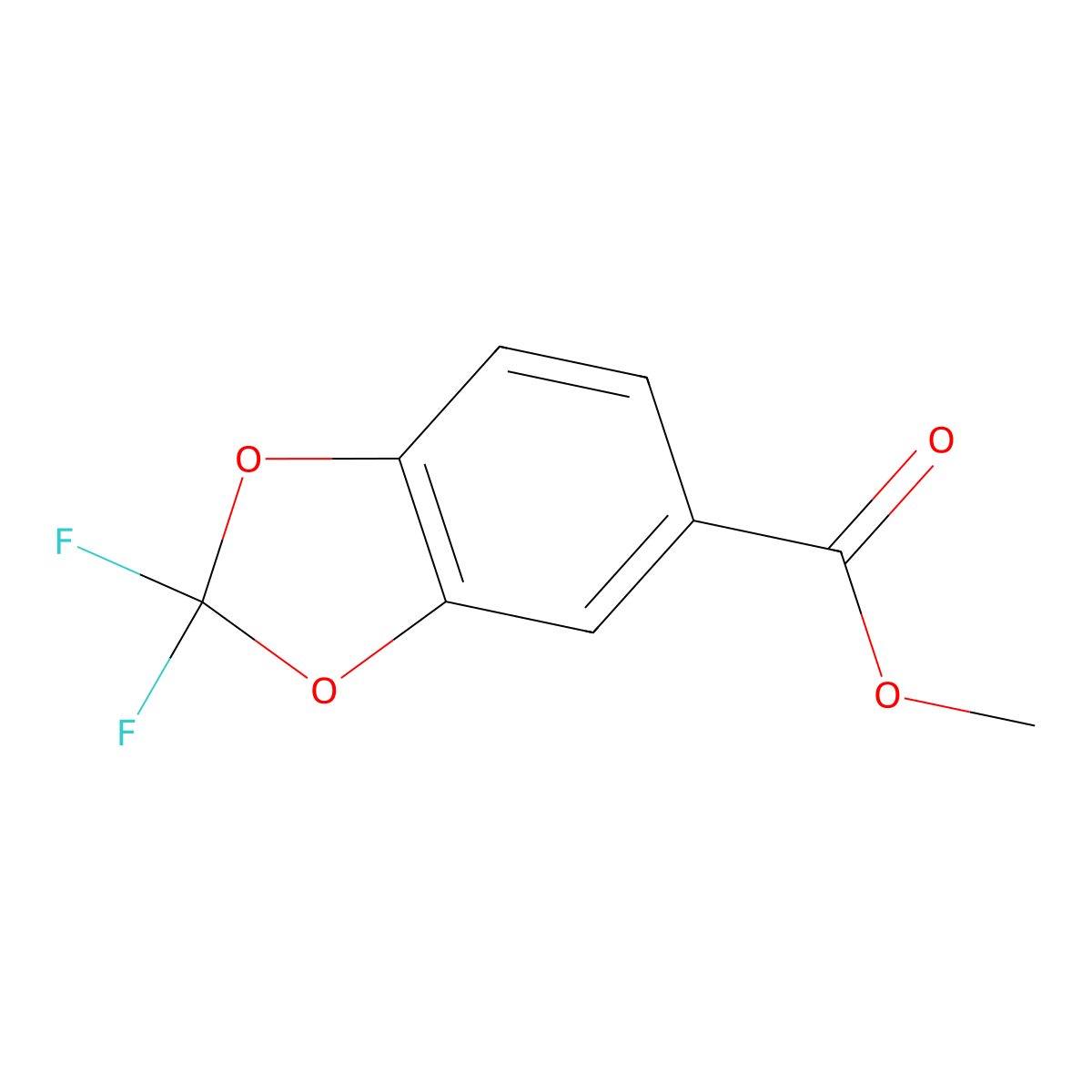 1,3-Benzodioxole-5-carboxylic acid, 2,2-difluoro-, methyl ester molecular structure, CAS 773873-95-3