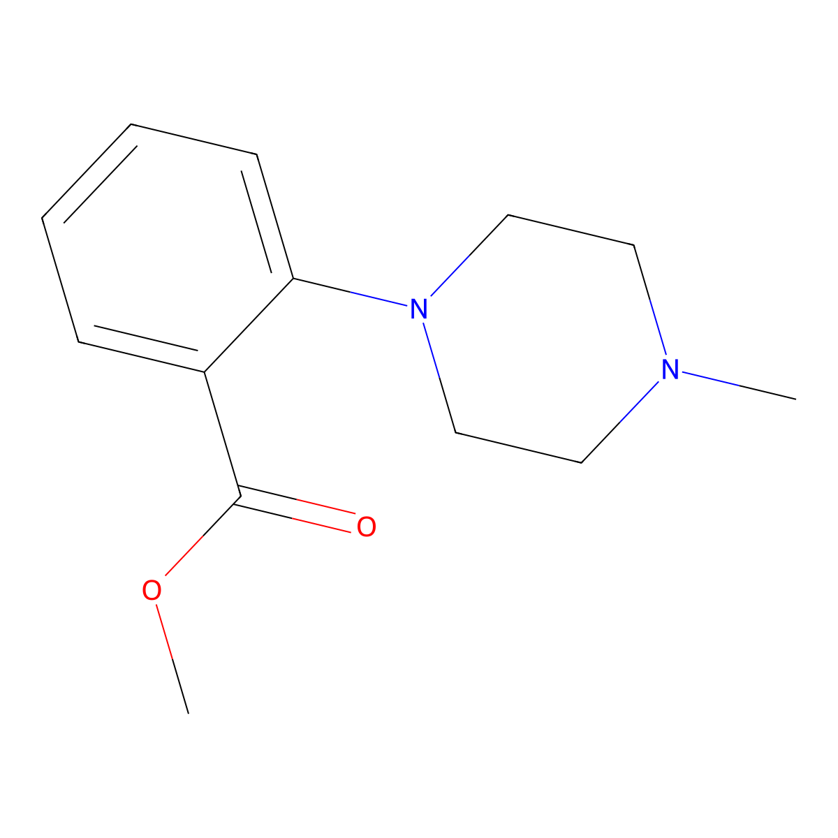Methyl 2-(4-methylpiperazino)benzoate molecular structure, CAS 773873-96-4