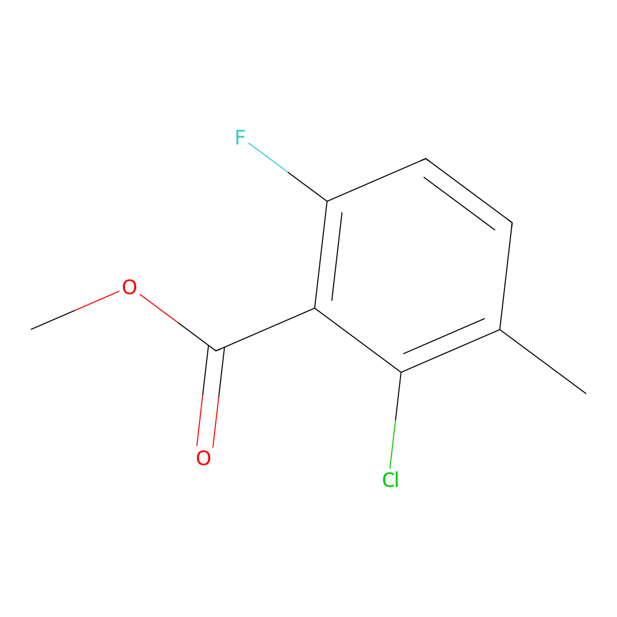 Methyl 2-chloro-6-fluoro-3-methylbenzoate molecular structure, CAS 773874-00-3