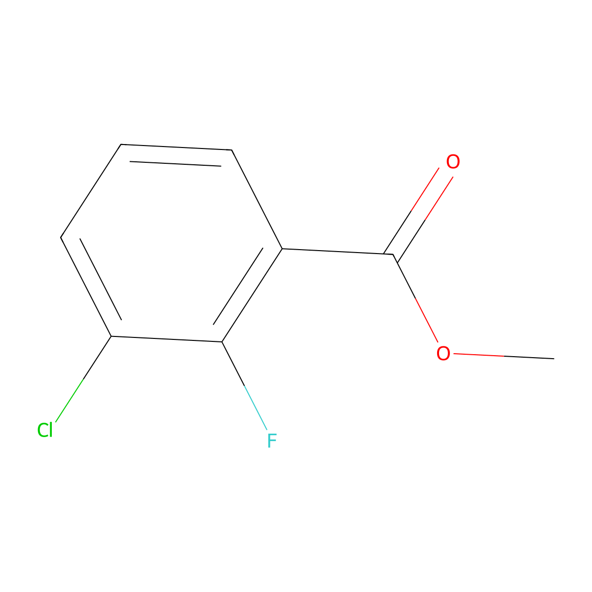 Methyl 3-chloro-2-fluorobenzoate molecular structure, CAS 773874-05-8