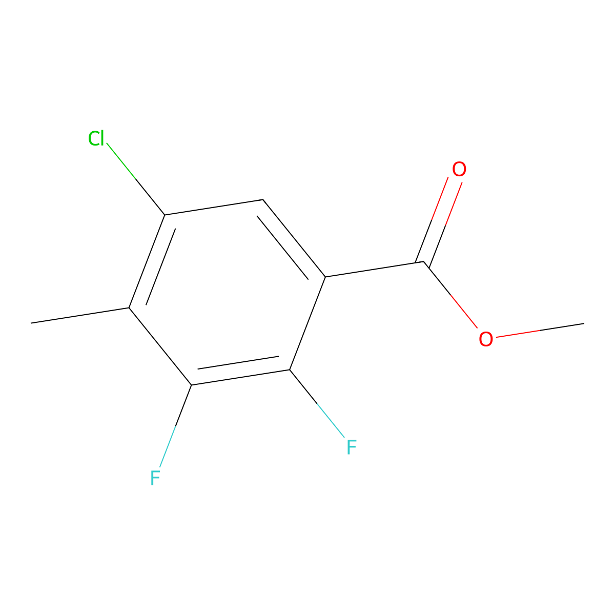 Methyl 5-chloro-2,3-difluoro-4-methylbenzoate molecular structure, CAS 773874-14-9