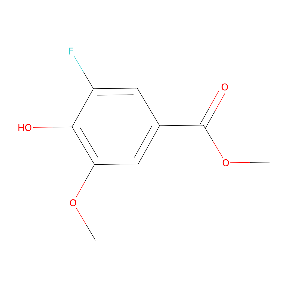 Methyl 3-fluoro-4-hydroxy-5-methoxybenzoate molecular structure, CAS 773874-64-9