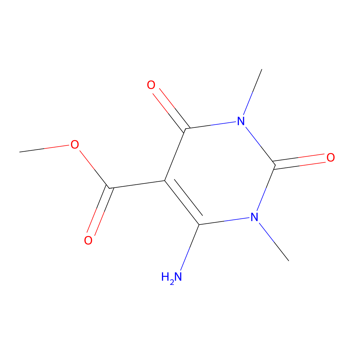 Methyl 6-amino-1,3-dimethyl-2,4-dioxo-1,2,3,4-tetrahydropyrimidine-5-carboxylate molecular structure, CAS 773874-86-5