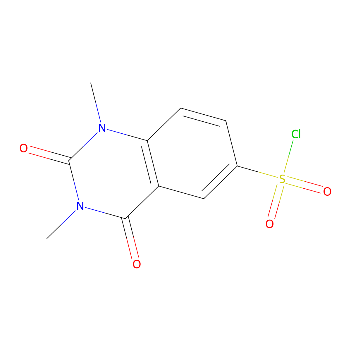 1,3-Dimethyl-2,4-dioxo-1,2,3,4-tetrahydroquinazoline-6-sulfonyl chloride molecular structure, CAS 773877-44-4
