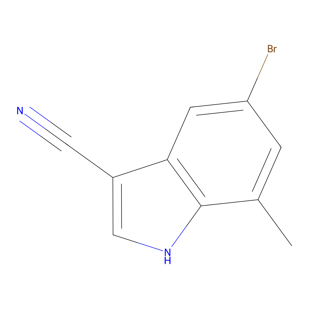 5-Bromo-7-methyl-1H-indole-3-carbonitrile molecular structure, CAS 773887-02-8