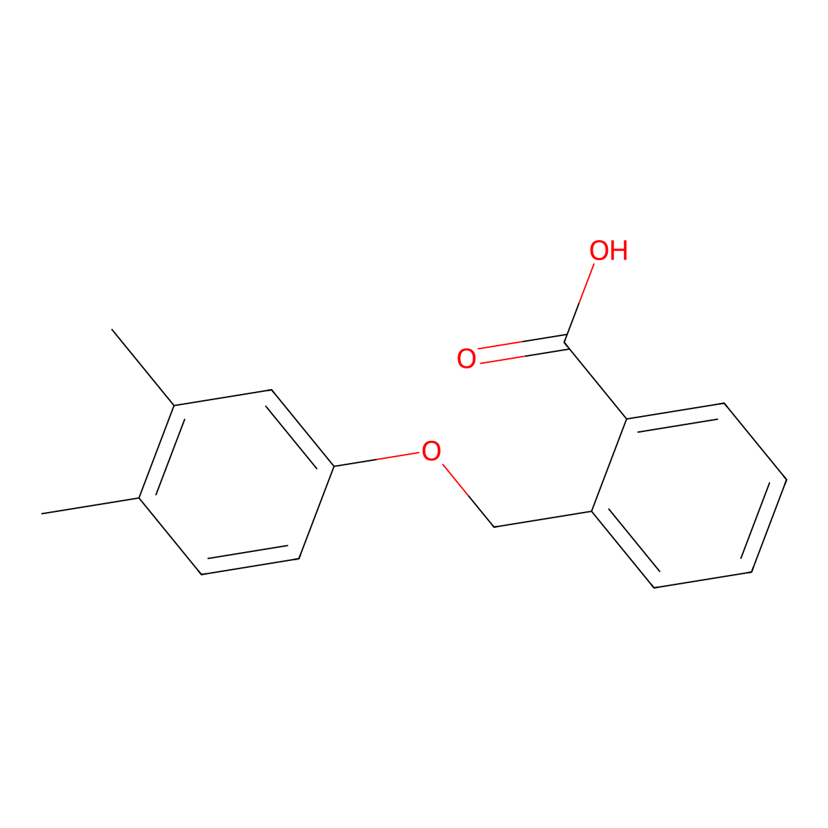 2-[(3,4-Dimethylphenoxy)methyl]benzoic acid molecular structure, CAS 77389-77-6