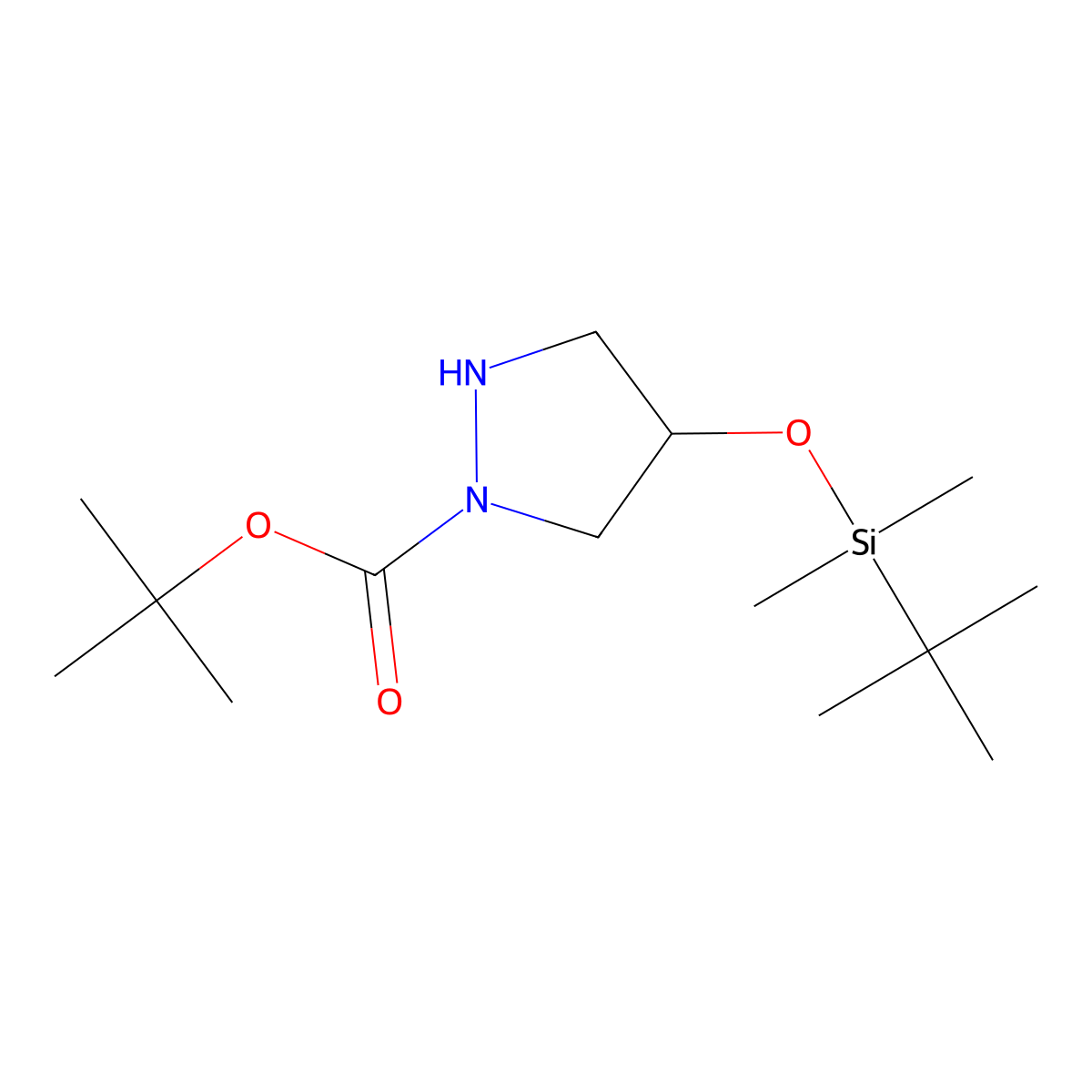 4-(Tert-butyl-dimethyl-silanyloxy)-pyrazolidine-1-carboxylic acid tert-butyl ester molecular structure, CAS 773894-28-3