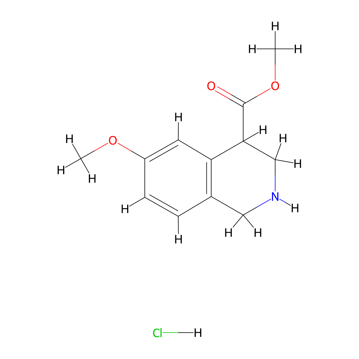 Methyl 6-methoxy-1,2,3,4-tetrahydroisoquinoline-4-carboxylate hydrochloride molecular structure, CAS 773897-10-2