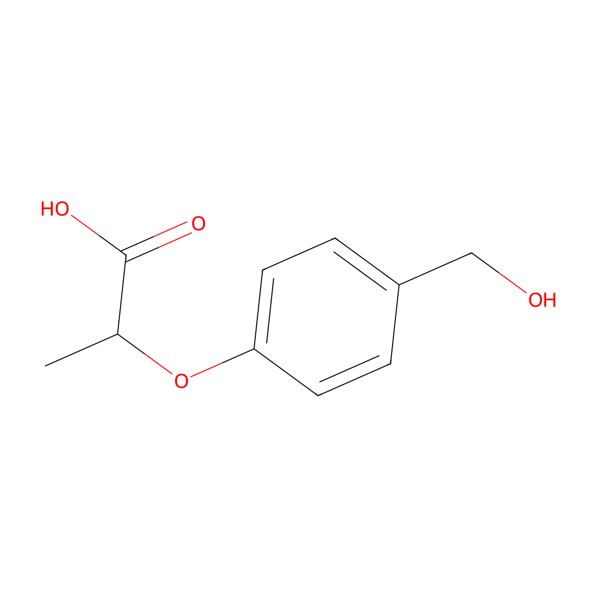 2-[4-(Hydroxymethyl)phenoxy]propanoic acid molecular structure, CAS 77391-08-3