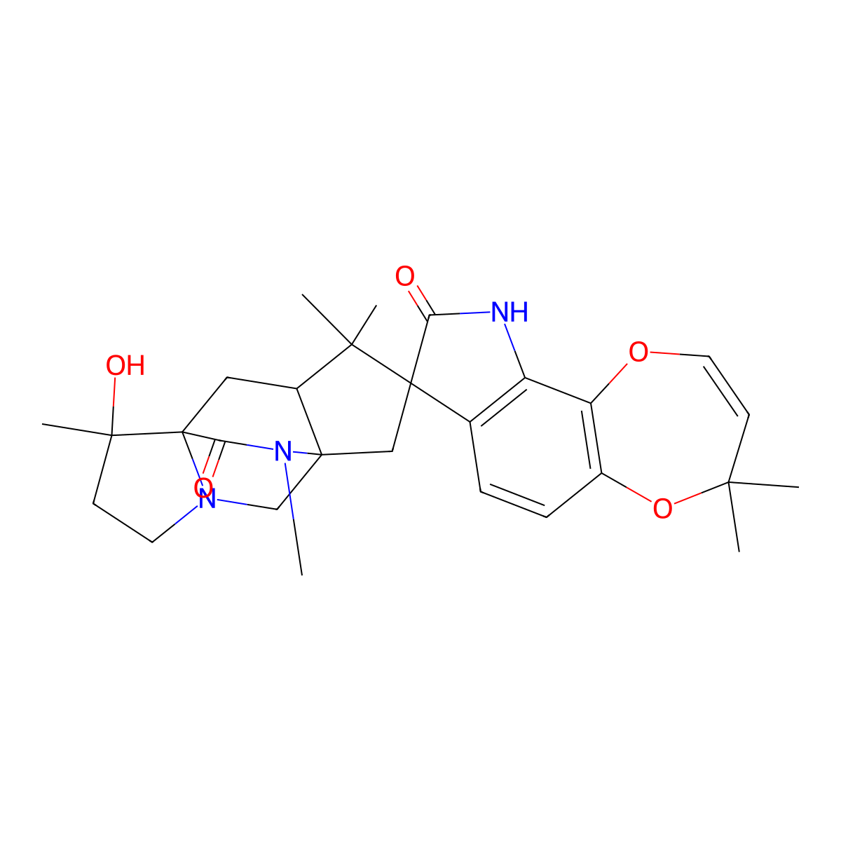 Paraherquamide molecular structure, CAS 77392-58-6