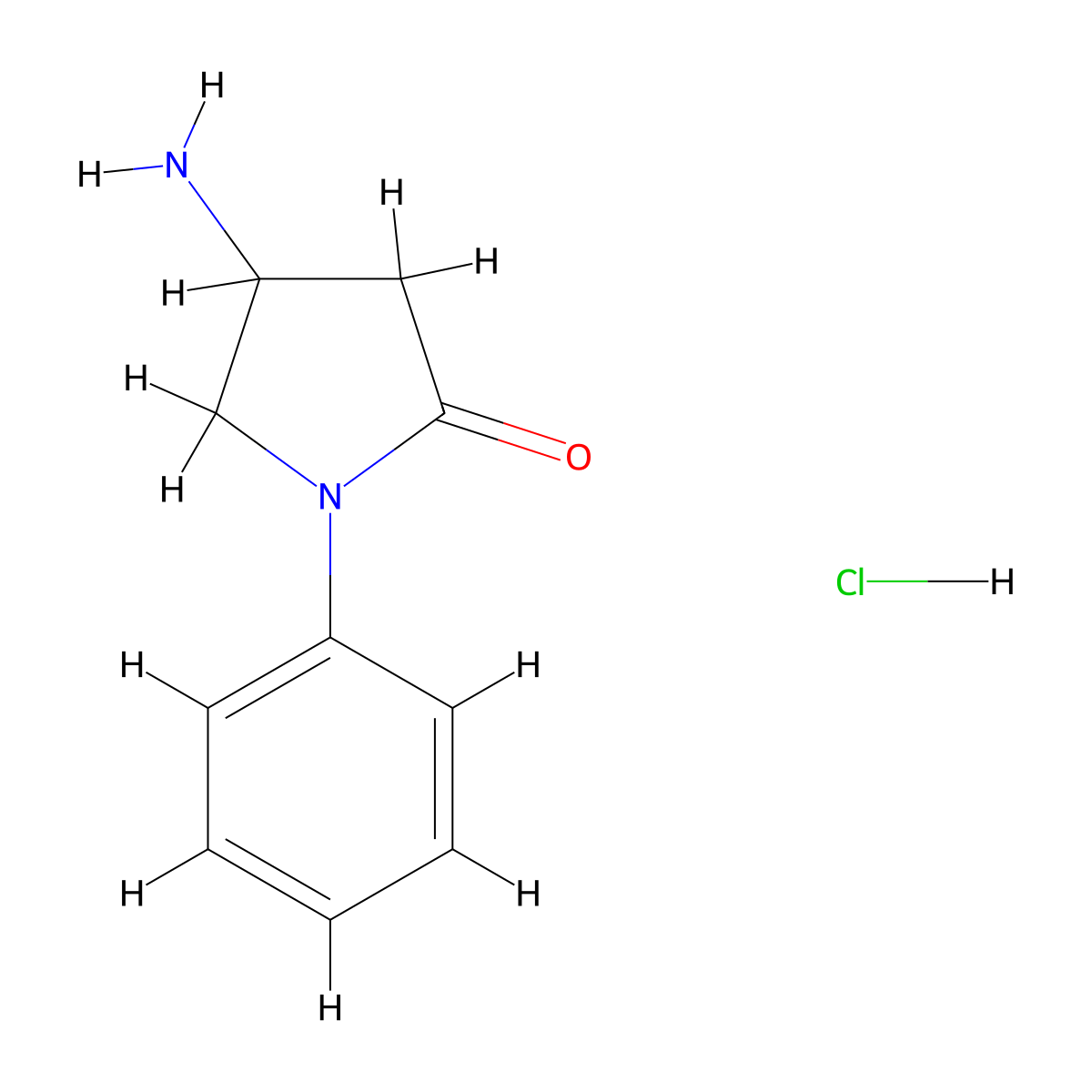 4-Amino-1-phenylpyrrolidin-2-one hydrochloride molecular structure, CAS 774-21-0