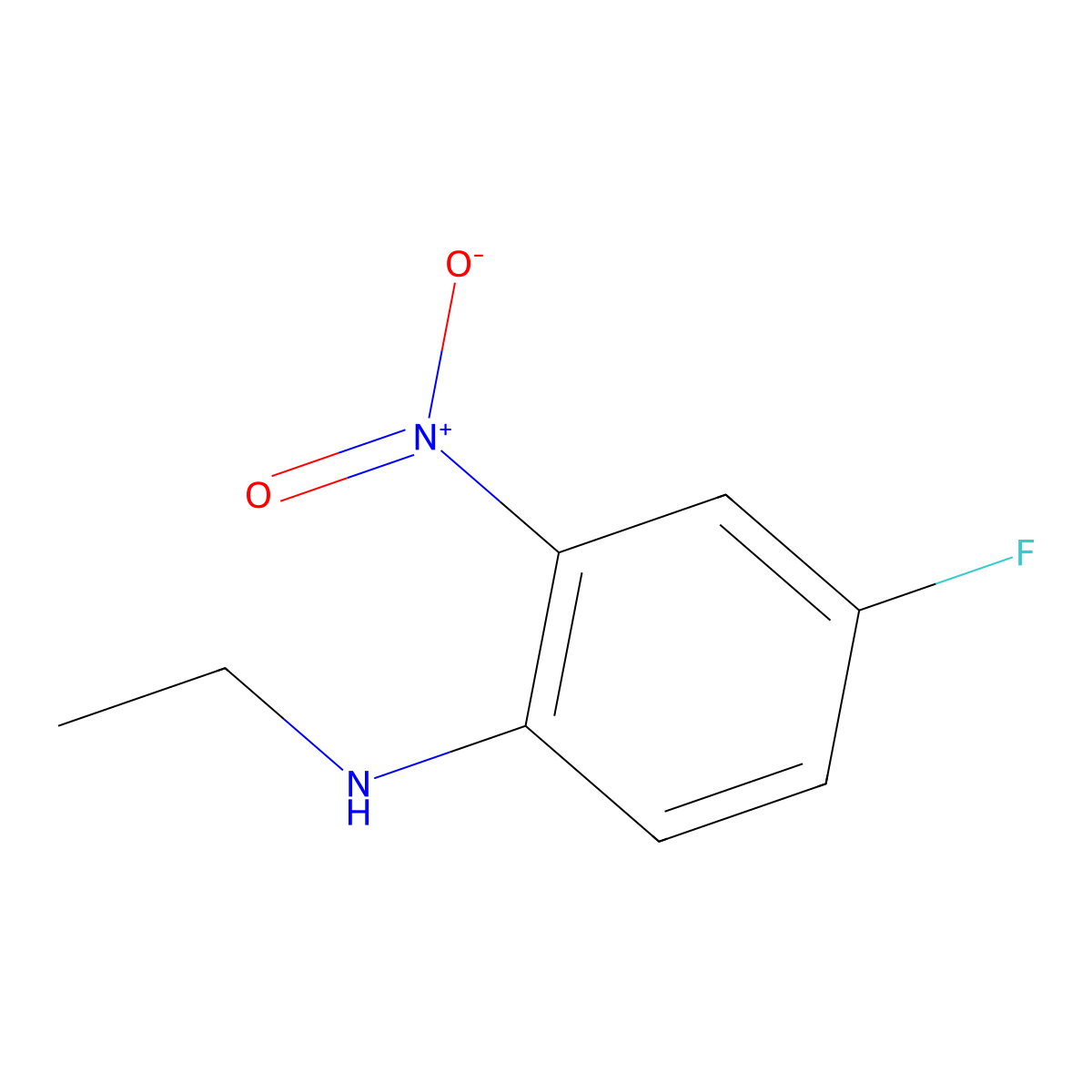 n-Ethyl-4-fluoro-2-nitroaniline molecular structure, CAS 774-22-1
