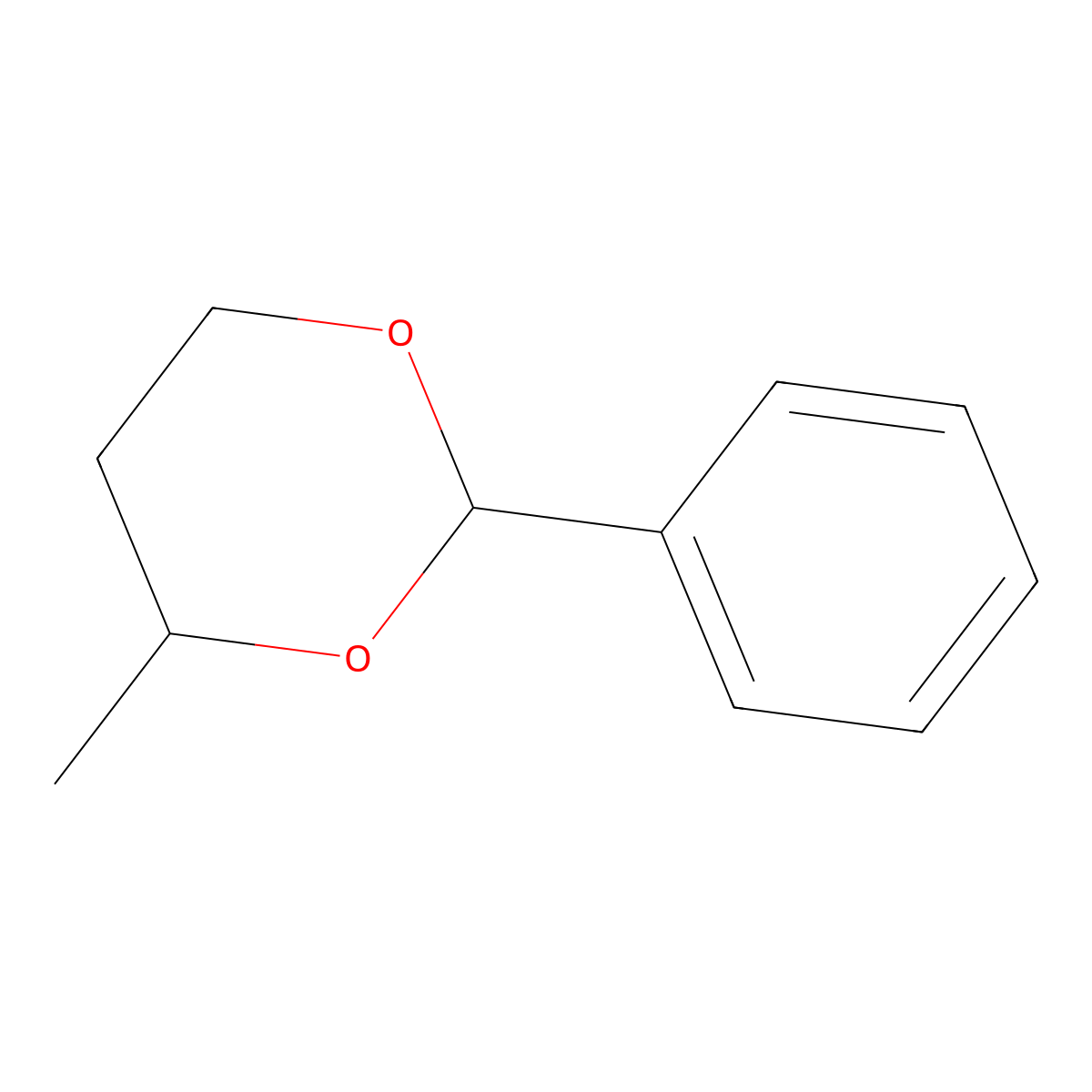 4-Methyl-2-phenyl-1,3-dioxane molecular structure, CAS 774-44-7