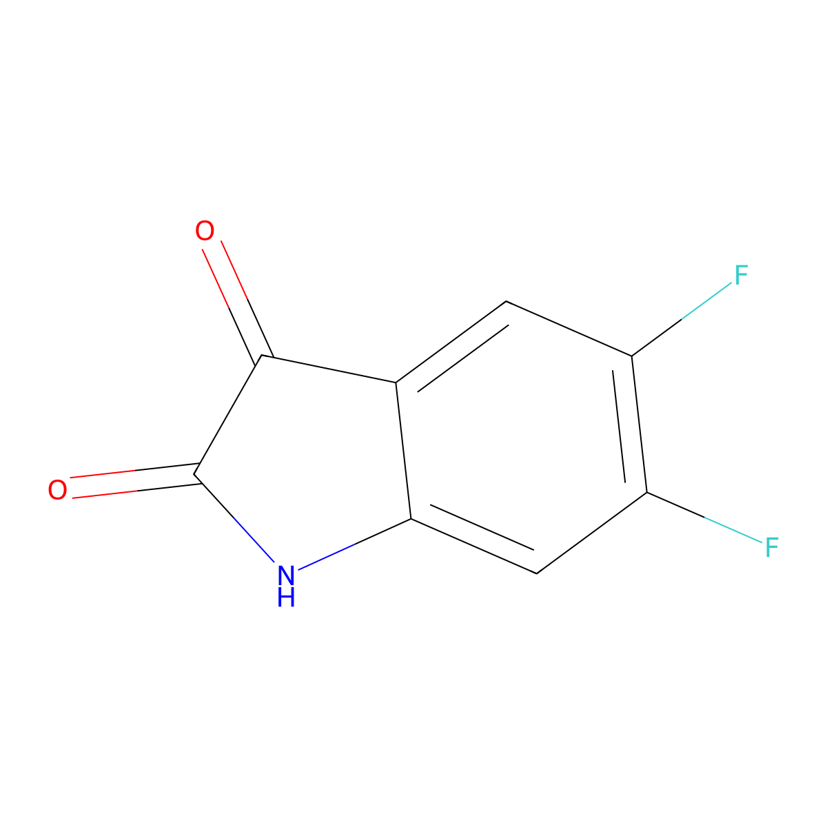 5,6-difluoro-2,3-dihydro-1H-indole-2,3-dione molecular structure, CAS 774-47-0