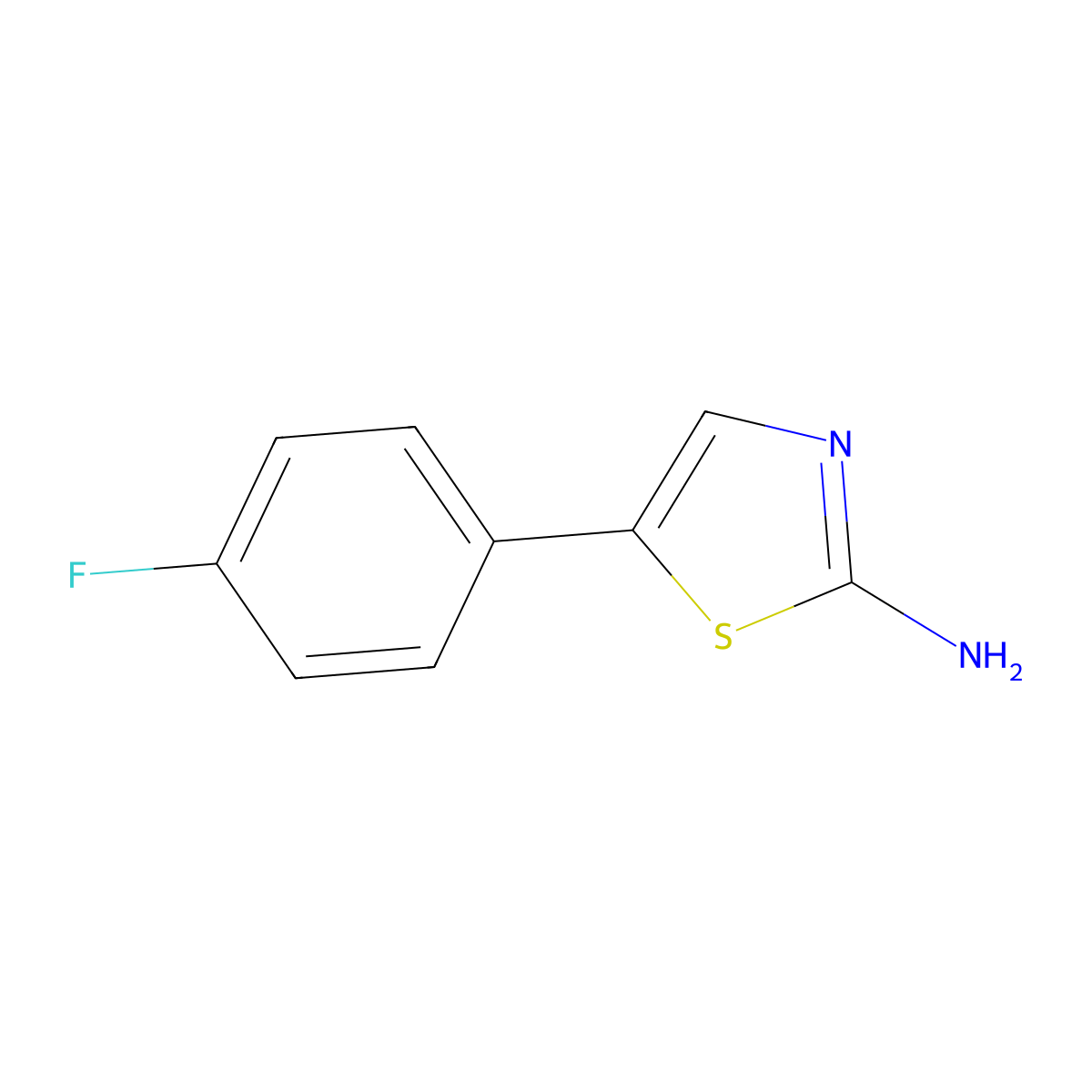 5-(4-Fluorophenyl)-1,3-thiazol-2-amine molecular structure, CAS 774-50-5