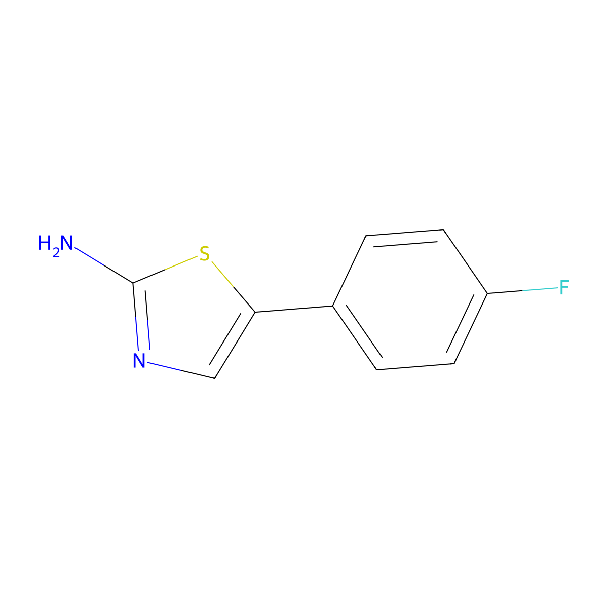 5-(4-Fluorophenyl)-1,3-thiazol-2-amine molecular structure, CAS 774-50-5