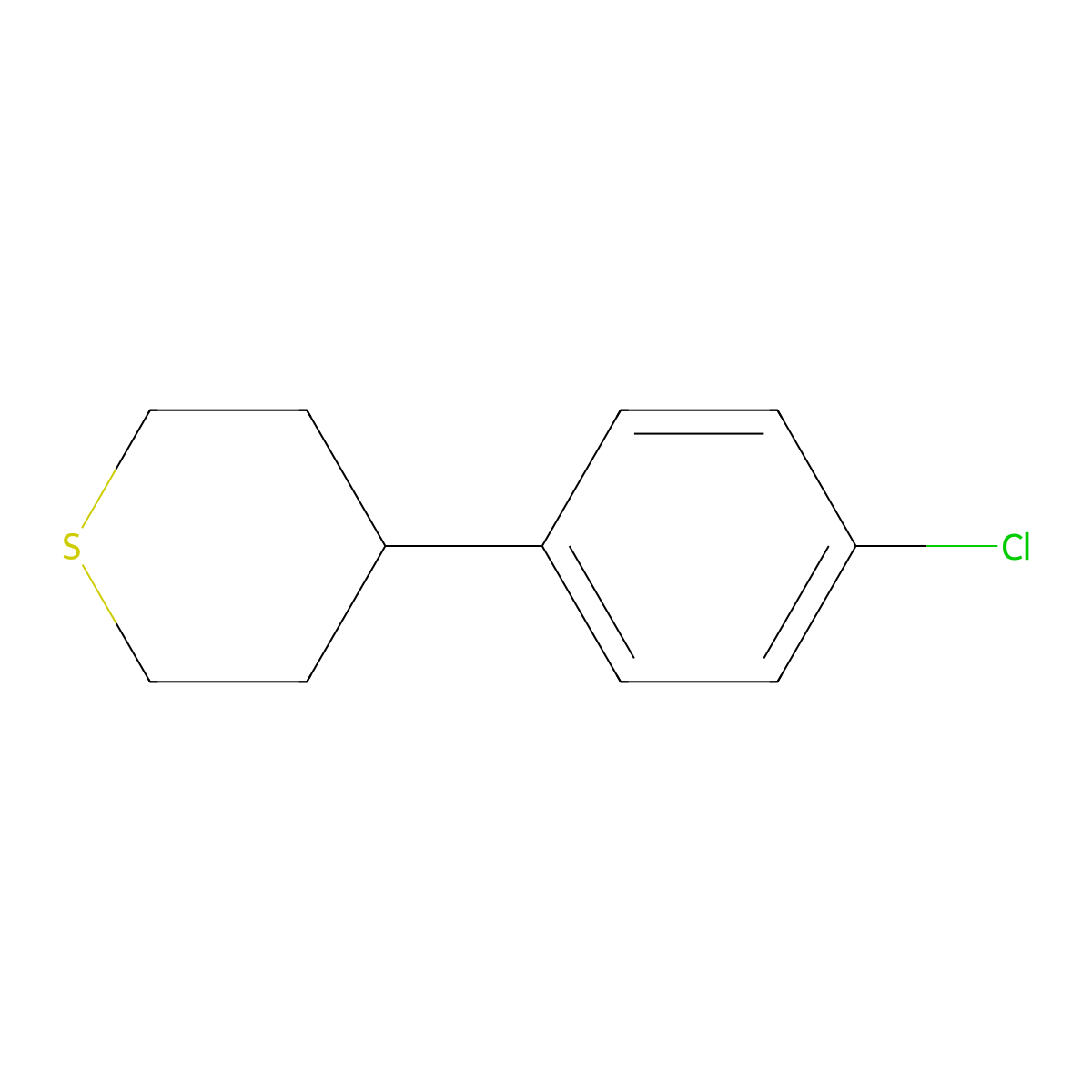 2H-Thiopyran, 4-(4-chlorophenyl)tetrahydro- molecular structure, CAS 774-51-6