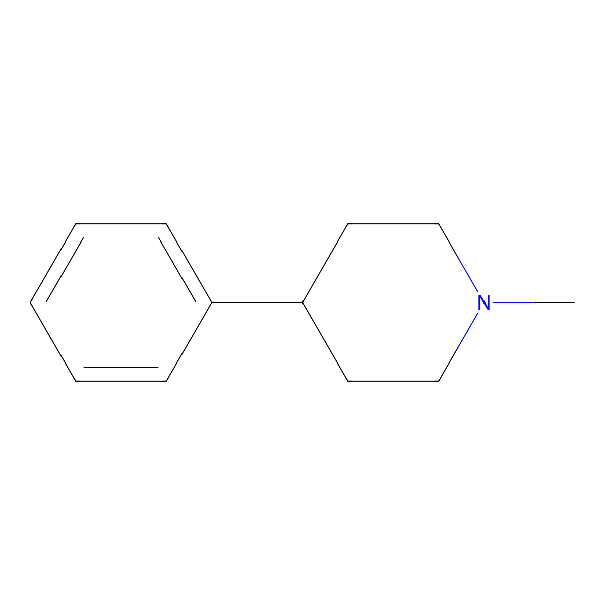Piperidine, 1-methyl-4-phenyl- molecular structure, CAS 774-52-7