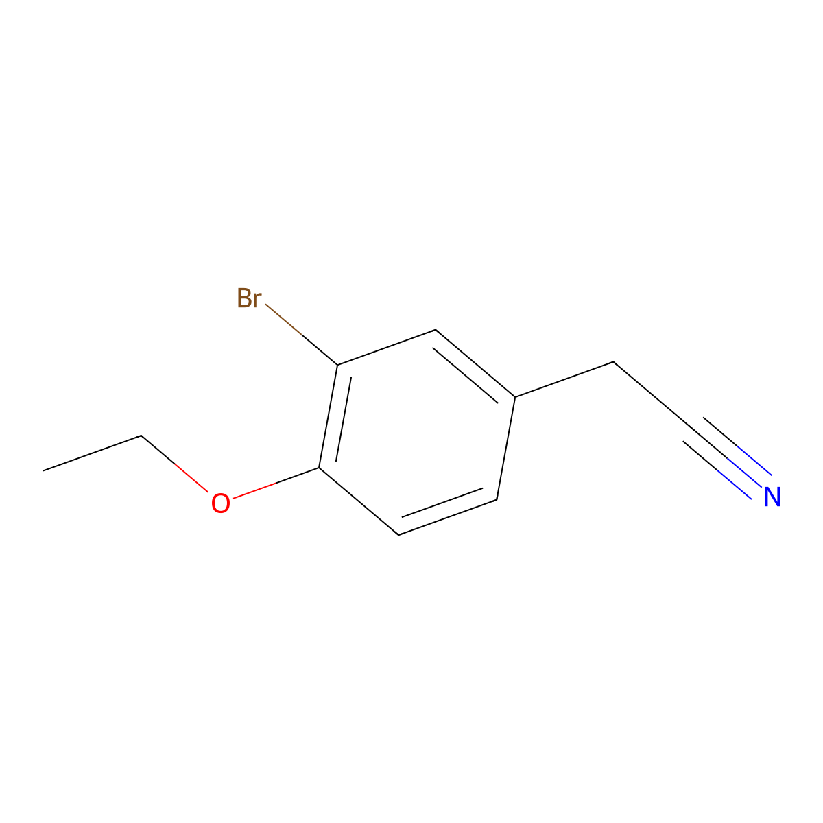 2-(3-Bromo-4-ethoxyphenyl)acetonitrile molecular structure, CAS 774-79-8