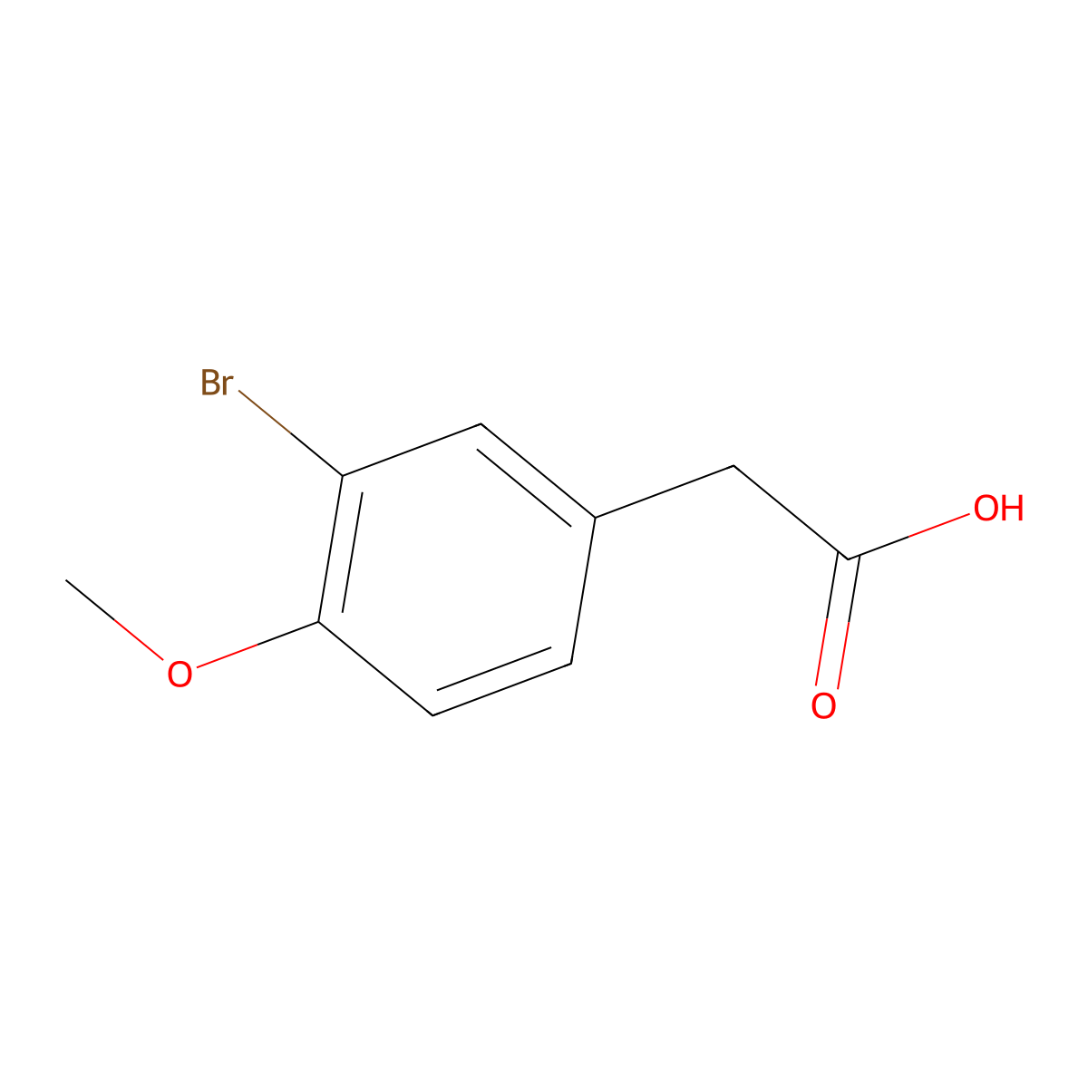 3-Bromo-4-methoxyphenylacetic acid molecular structure, CAS 774-81-2