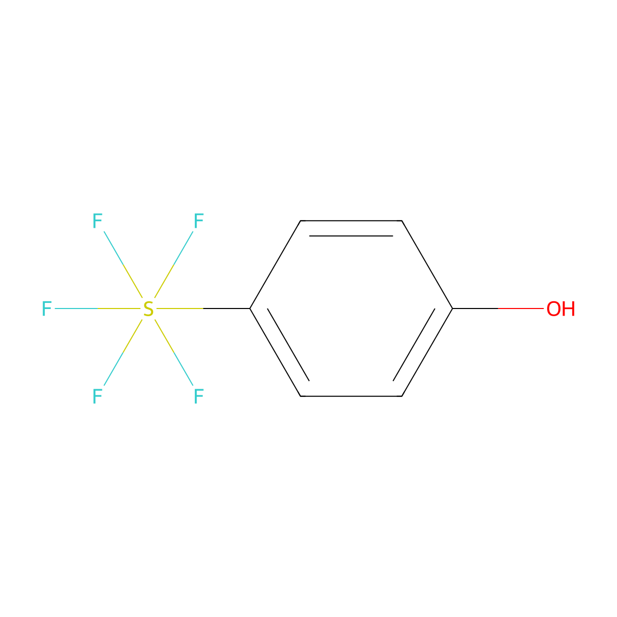 4-Hydroxyphenylsulfur pentafluoride molecular structure, CAS 774-94-7