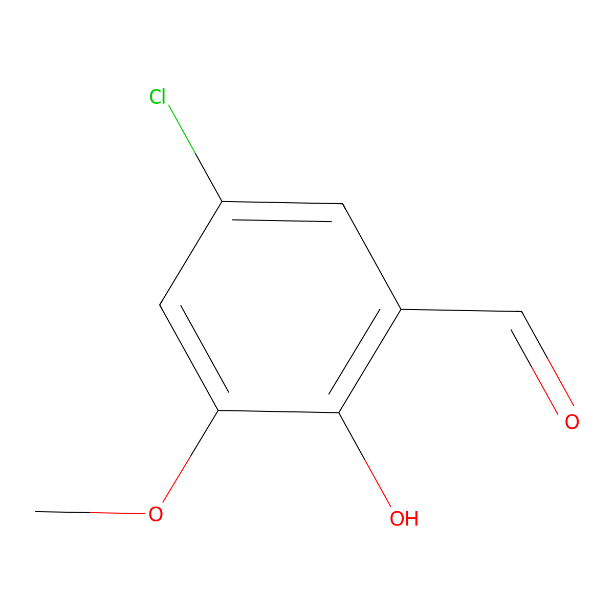5-Chloro-2-hydroxy-3-methoxybenzaldehyde molecular structure, CAS 7740-05-8