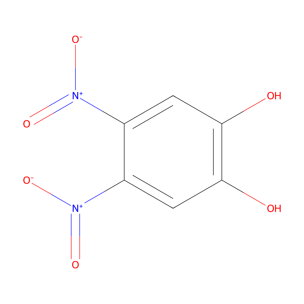4,5-Dinitrobenzene-1,2-diol molecular structure, CAS 77400-30-7