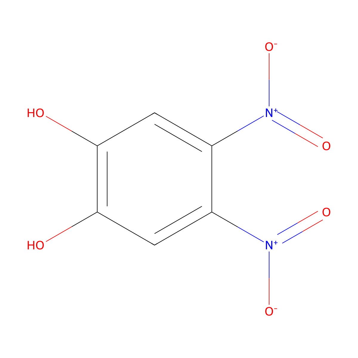 4,5-Dinitrobenzene-1,2-diol molecular structure, CAS 77400-30-7
