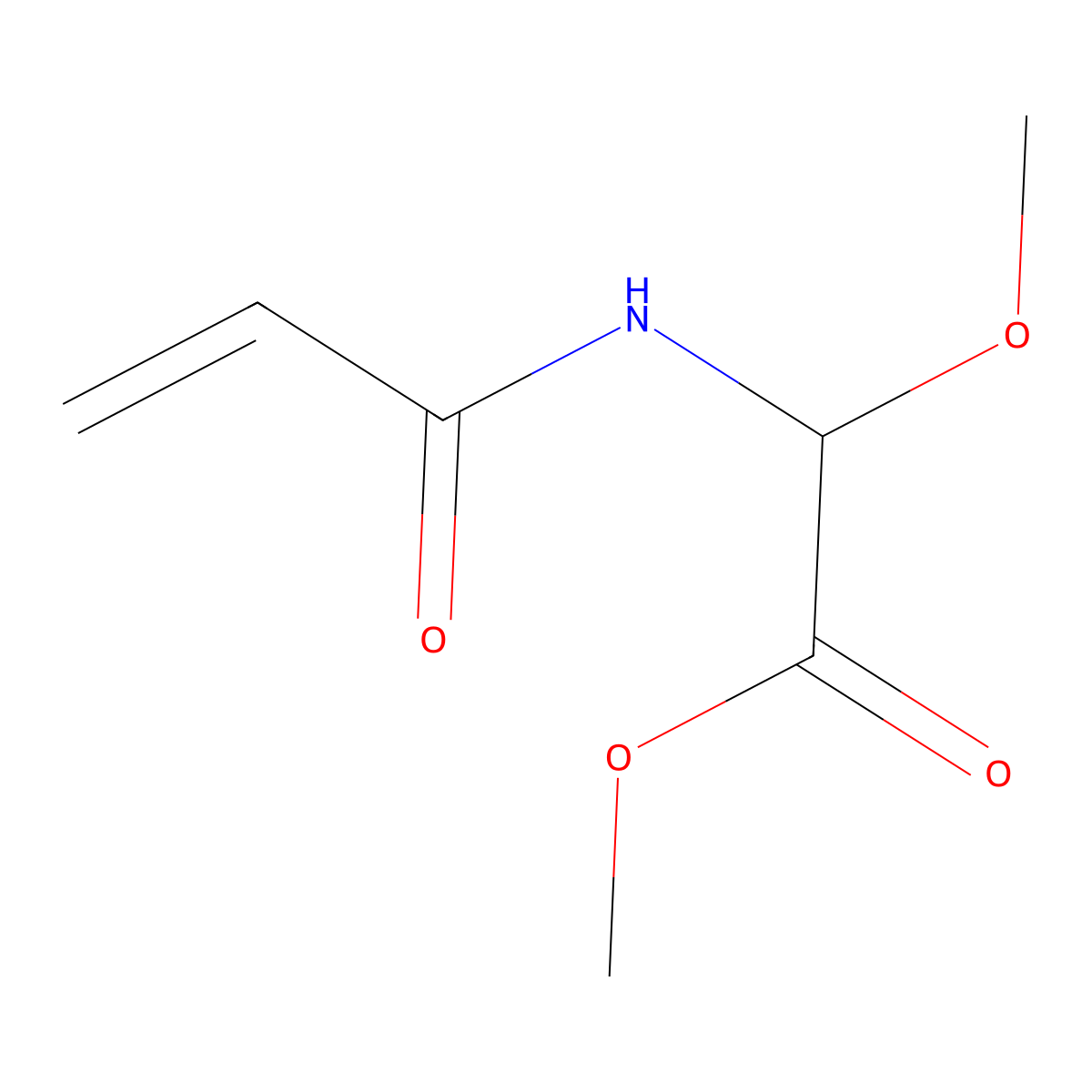 Methyl acrylamidoglycolate methyl ether molecular structure, CAS 77402-03-0