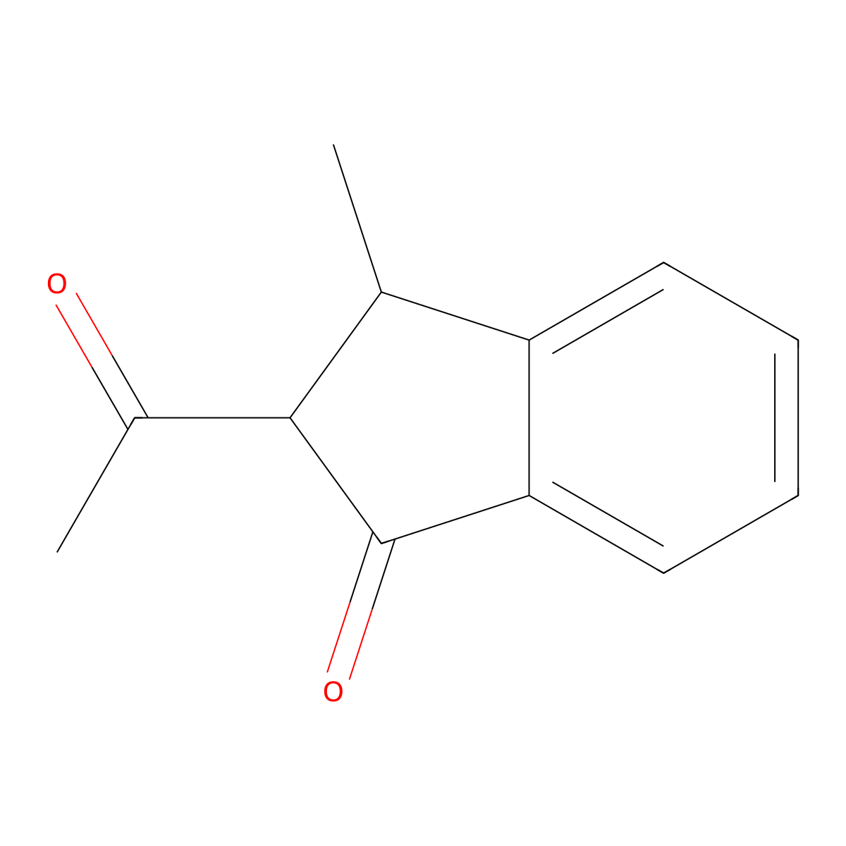 2-Acetyl-3-methyl-2,3-dihydro-1H-inden-1-one molecular structure, CAS 77404-32-1