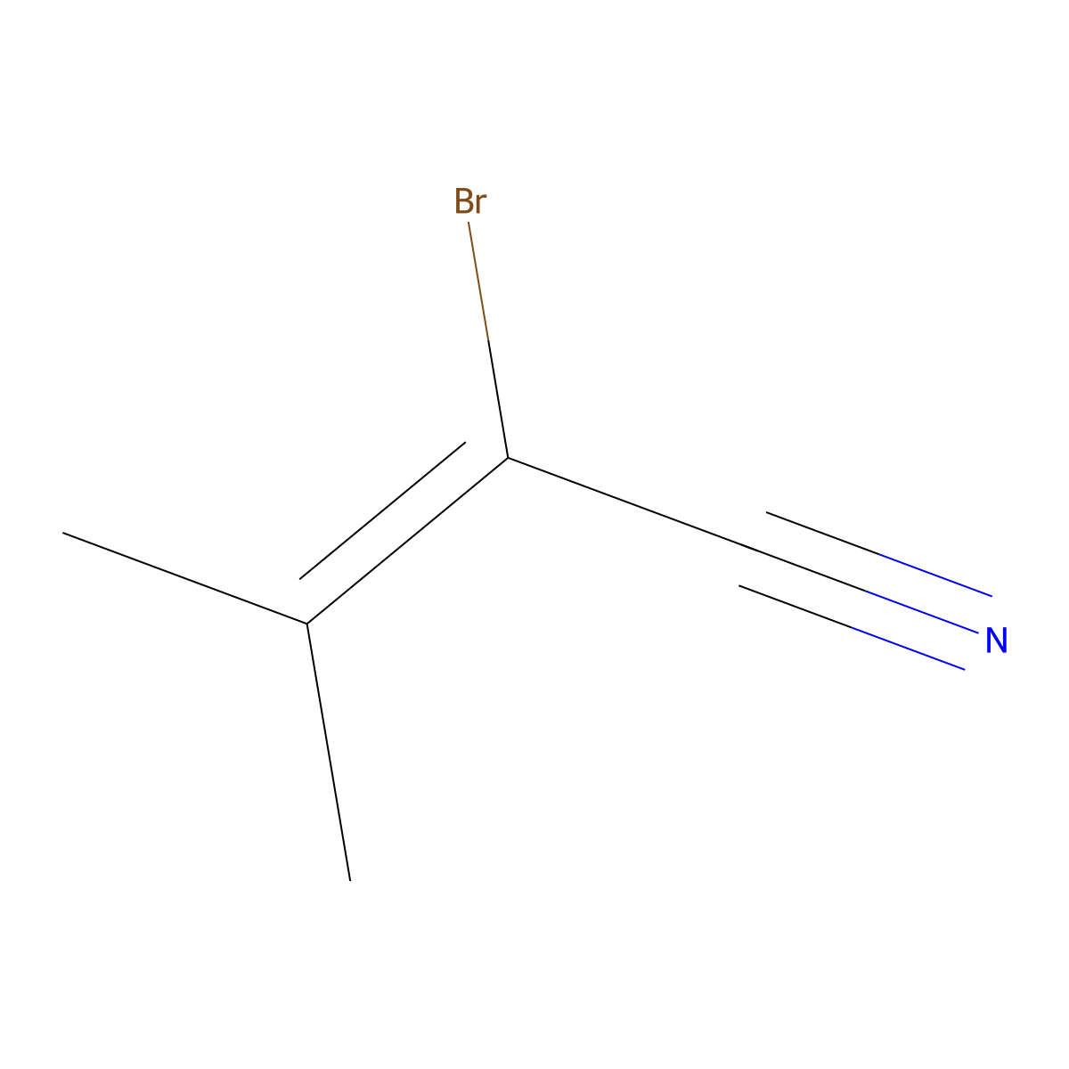 2-Bromo-3-methylbut-2-enenitrile molecular structure, CAS 77406-67-8